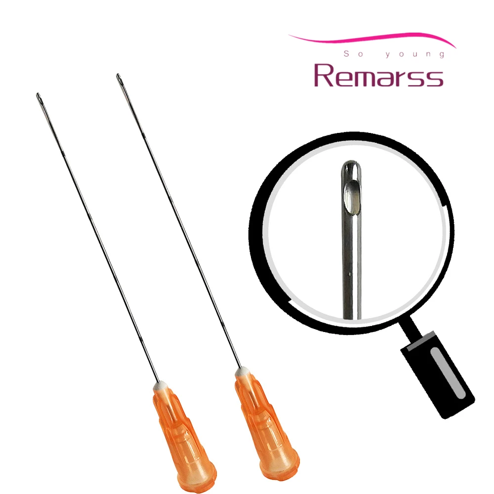 Canule émoussée pour remplissage Facial, Injection d'acide urique, nez légèrement émoussé, 18G 20G 21G 22G 23G 25G 27G 30G