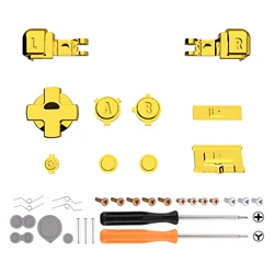 eXtremeRate Full Set Buttons for Gameboy Advance SP for GBA SP Console - Chrome Gold