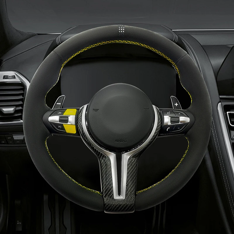 Customized Alcantara Steering Wheel for BMW F01 F06 F10 F11 F12 F15 F20 F21 F22 F30 F31 F32 F34 F36 F80 F82 F83 F86 F87 M3 M4 M5 - Image 6