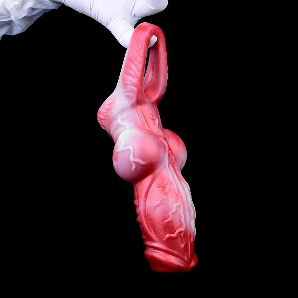 NNSX Fantasy Cock Sleeve Knot Penis Sheath to Enlarge&Prolong Silicone Cock Ring Sex Toy Girth Enhance Male Endurance for Man view 6