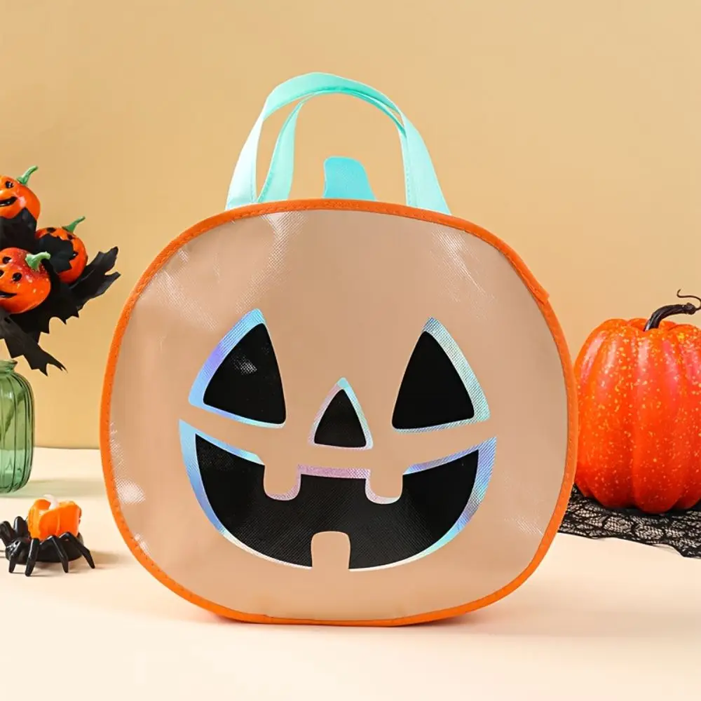 Non-Woven Fabric Non-Woven Tote Bags Ghost Pumpkin With Handles Pumpkin Shaped Handbags Black Cat Shaped Design
