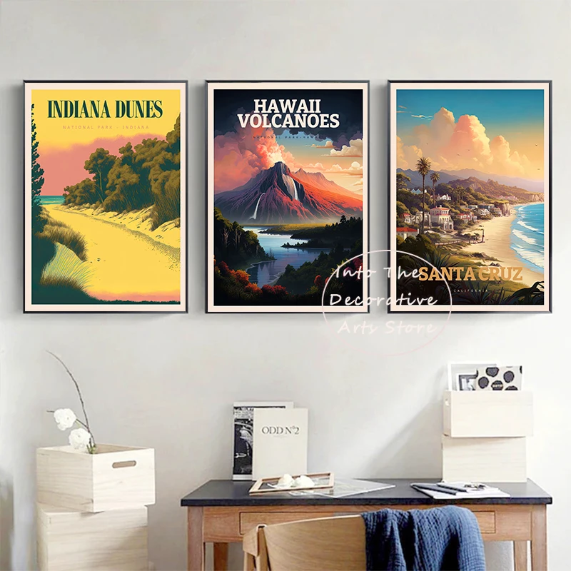 National Park Units Vintage-Style Travel Poster Arizona Desert Shenandoah Canvas Painting Wall Art Pictures Home Room Decoration