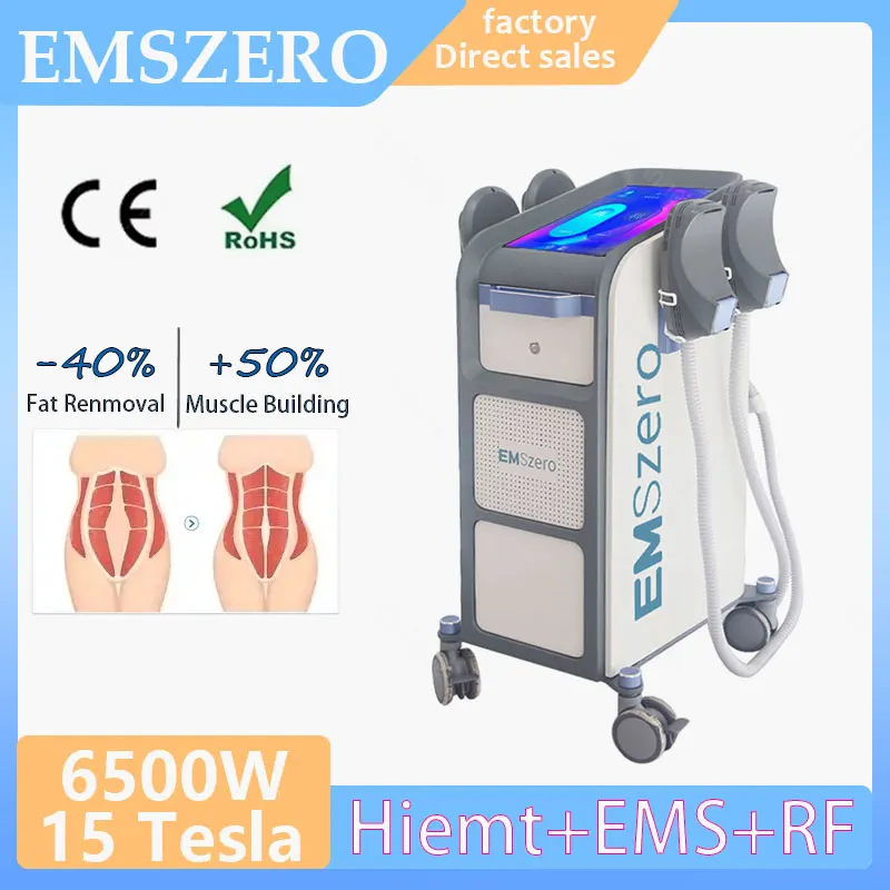 

6500W EMS Body Fat Burning Muscle Stimulator 15 Tesla 200Hz EMSZERO RF Weight Loss and Slimming Machine Non Invasive