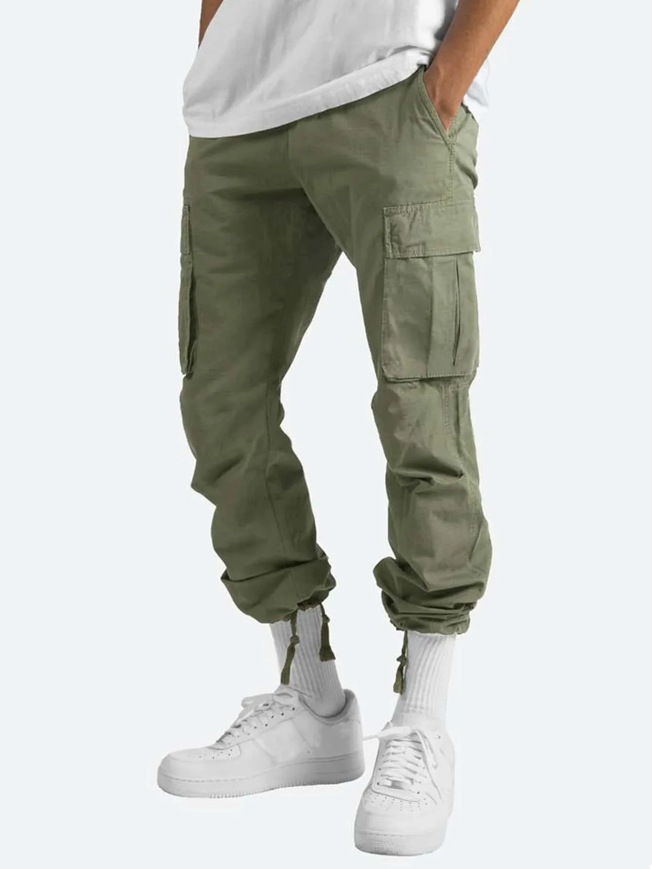 Sommer Neue Herren-Arbeitshosen Europäischer und Amerikanischer Stil mit Kordelzug und Mehreren Taschen Lässige Hosen – Detail 6