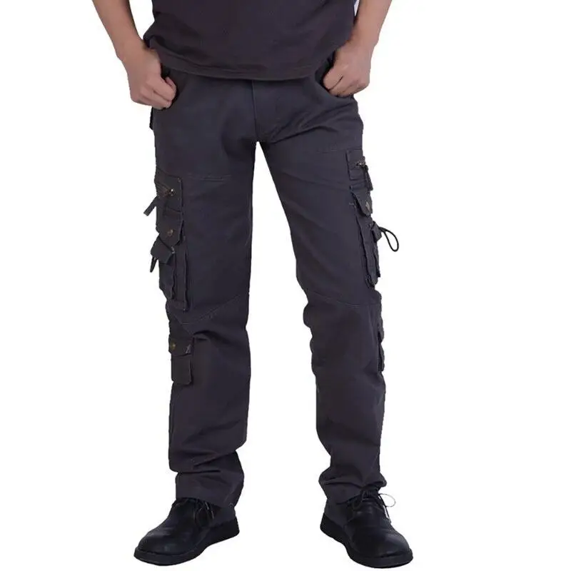 Plus Size 28-40 Men Cargo Pants Spring Summer Autumn  Casual Muti Pocket Cotton Slim Straight   Long Outdoor Pants