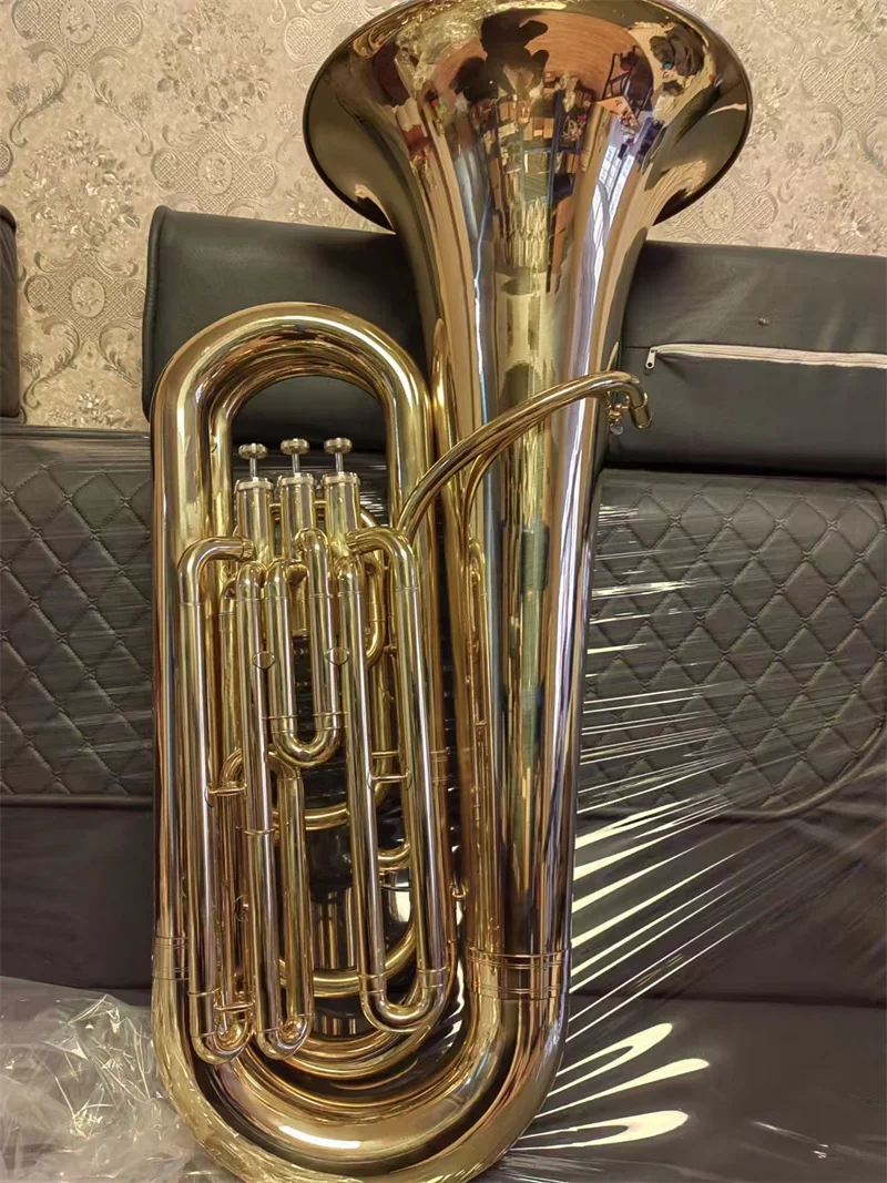 Bb Professional Gold Lacquer Brass Body Tuba