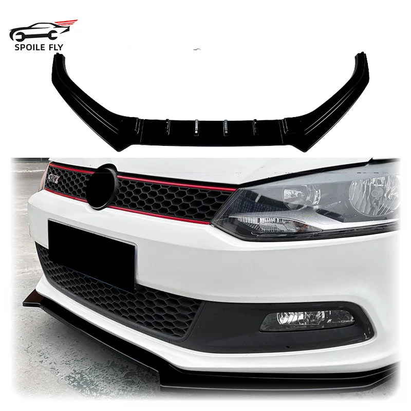 2010 إلى 2014 ل Volkswagen VW Polo MK5 6R GTI سيارة الجبهة حافة مصد السيارة الفاصل المفسد الناشر غطاء بواسطة ABS لمعان الأسود طقم الجسم