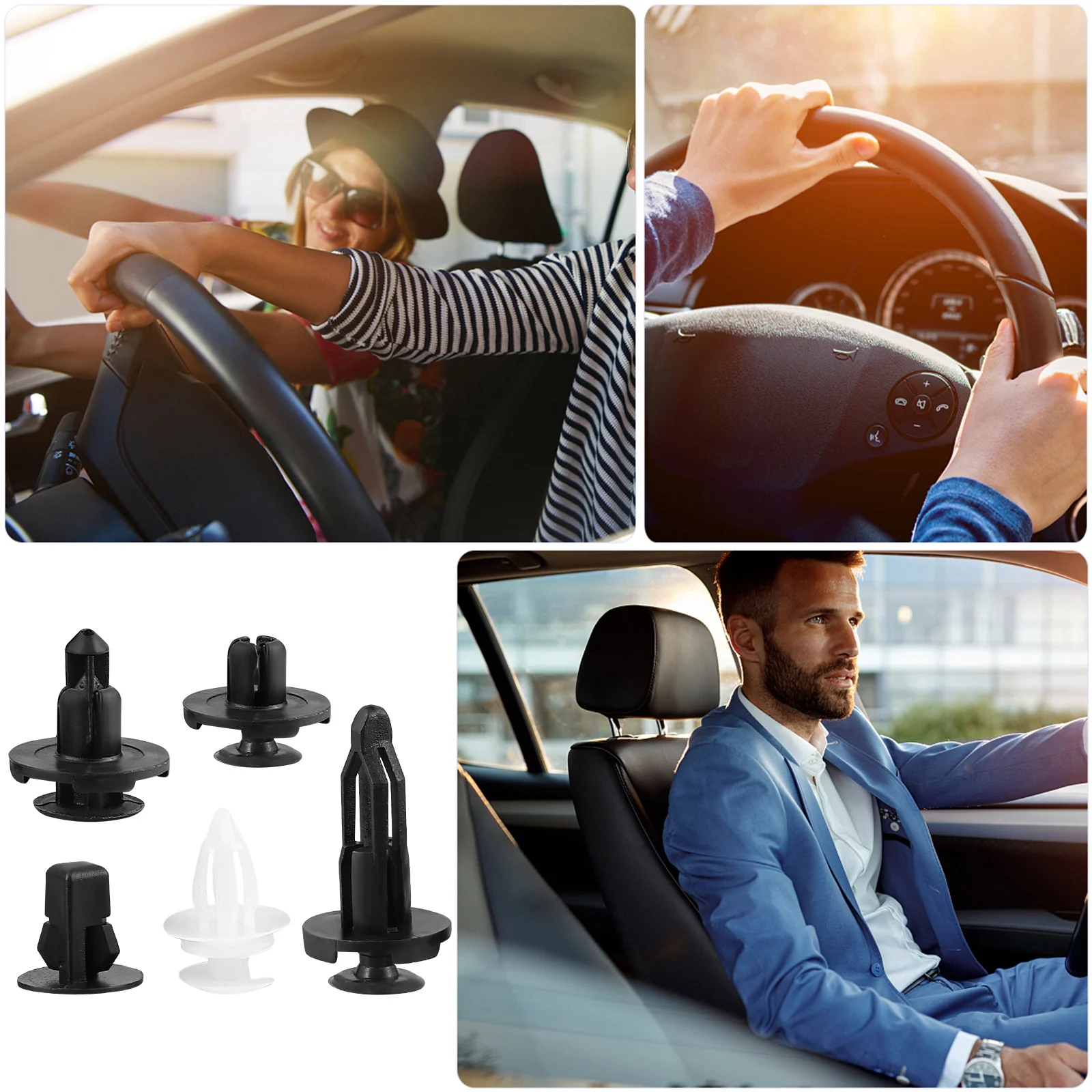 

100Pcs Bumper Fastener Clips Trim Body Rivet Clamp Car Push Pin Strong Reliable Fixation Trim Body Clip Engine Cover Clip
