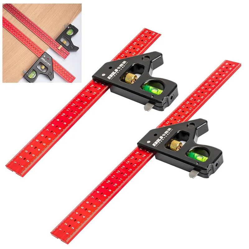 

Heavy Duty Woodworking Combination Angles Ruler 90/45 Degree Angles Carpenter Square Adjustable Angles Gauges Measuring Tools