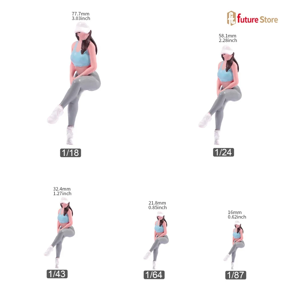 

Miniature Figure 1/87 1/64 1/43 1/24 1/18 Beauty Girl Male Characters Mini Diorama Figurines Resin Doll Model Street Scene Prop