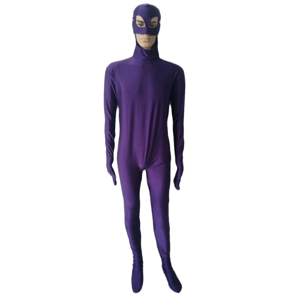 

Мужской фиолетовый цвет, полный боди из спандекса, костюм, гимнастический комбинезон, одежда из спандекса с красивой маской