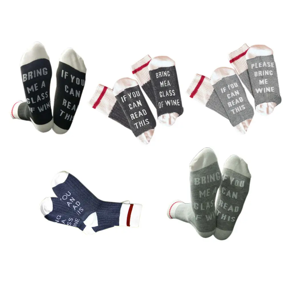 Winter Women Men Socks Mid Calf Style Knit Wool Casual Letters Hose Thick Warm Colorful Hosiery