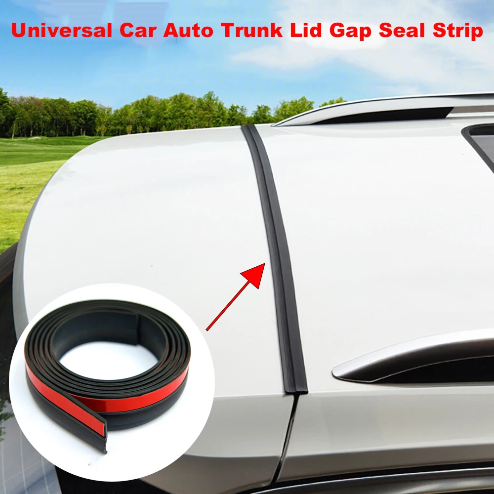 Universal Car Auto Trunk Lid Gap Seal Strip Accessori Waterproof Rubber Hood Gap Filler Auto Engine Cover Seal Strip Black 1.6m