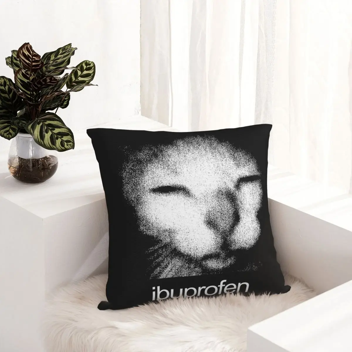 Fotografia 7: Ibuprofen gato meme fronha capa de almofada de poliéster macio presente fronha capa casa atacado 45x45cm