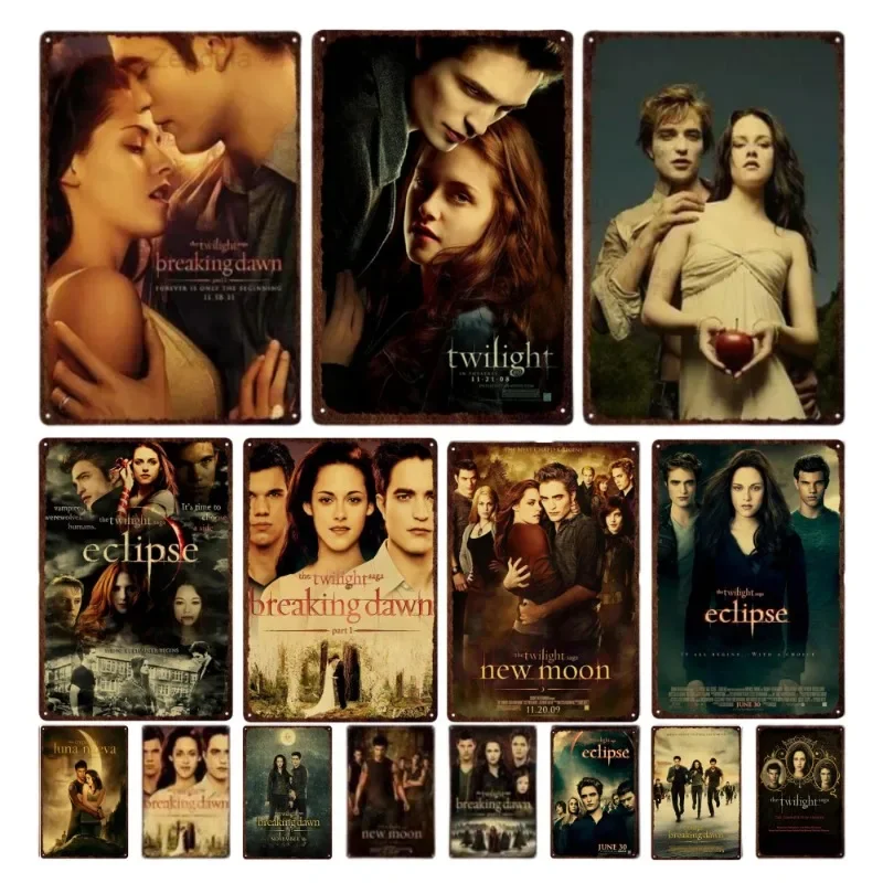 Twilight Movie Poster Metal Tin Sign Wall Art Retro Plates Plaque Theater Poster Shabby Paintings Bar Cafe Home Decoration