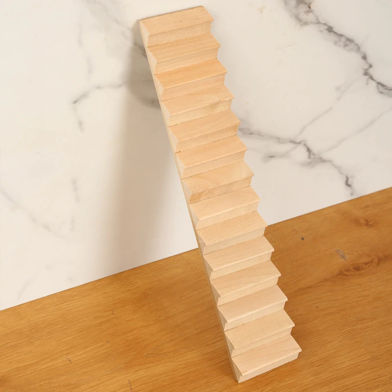 【BS】1:12 ドールハウス ミニチュア階段 手すりなし 家具 ホームモデル 装飾 おもちゃ ドールハウスアクセサリー