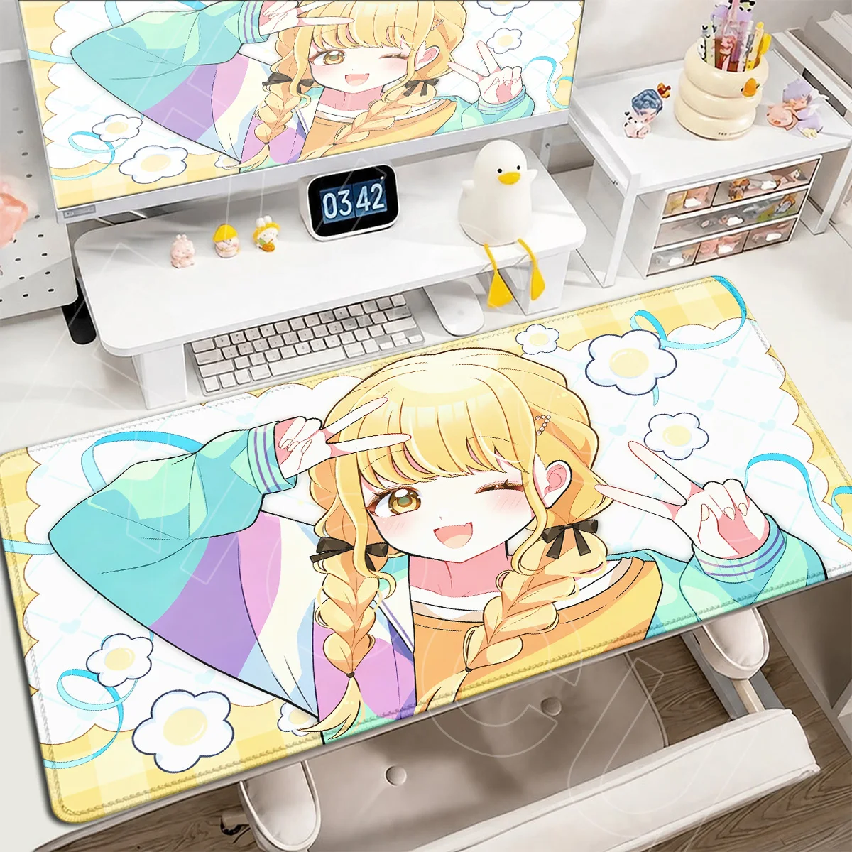 Office Cabinet Desk Mousepad Gakuen Idolmaster Cute Girl Kotone Fujita Large Mouse Mat Notebook HD Printing Anime Gaming Carpets