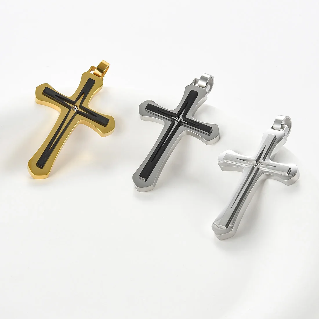 1 قطعة الفولاذ المقاوم للصدأ يسوع الصليب قلادة المعلقات شخصية الرجال النساء المعتقد الديني تميمة سحر الهيب هوب مجوهرات DIY بها بنفسك الهدايا