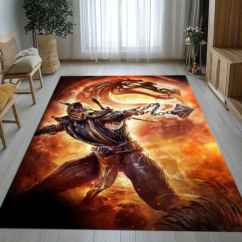 Fighter Mortal Kombat Game Movie Soft Non-Slip Large Area Rug for Living Room,Bedroom Playroom Carpet Mat for Sofa,Home Decor