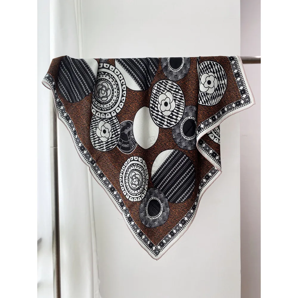 

Silk Wool Scarf Luxury Designer Hair Head Scarfs for Female Herms Rolled Shawls Winter Square Scarfs Christmas Gift