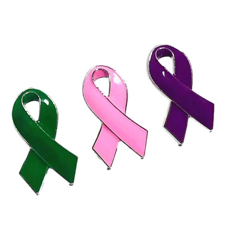 Ribbon Corsage Breast Cancers Awareness Brooch Lapel Pin Suit Costume Badges Sweater Jewelry Accessories for Women Girl