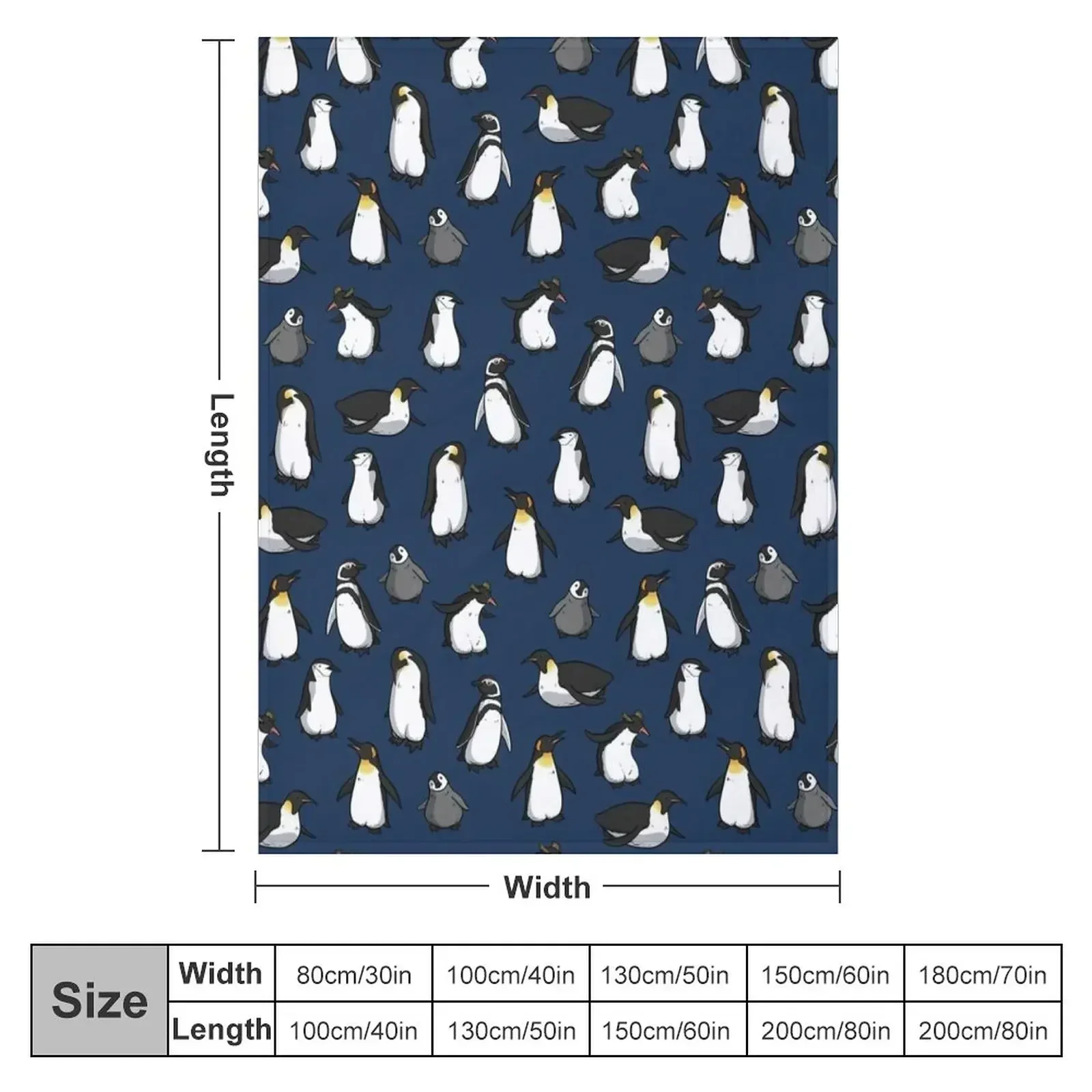 Cute Penguin Pattern (Dark Blue Variant) Throw Blanket Hairys Sleeping Bag Plaid on the sofa Blankets