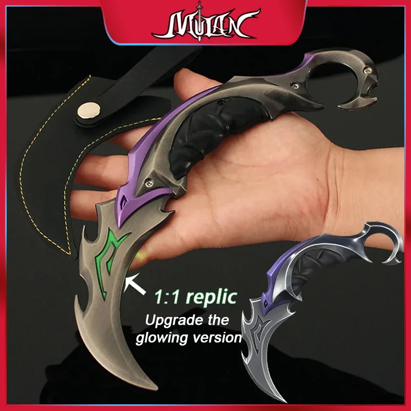 

Valorant Melee Weapon Series 22cm Luminous Reaver EP 5 Karambit Metal Model Sword Replica Game 1:1 Weapon Knife Toys Ornaments