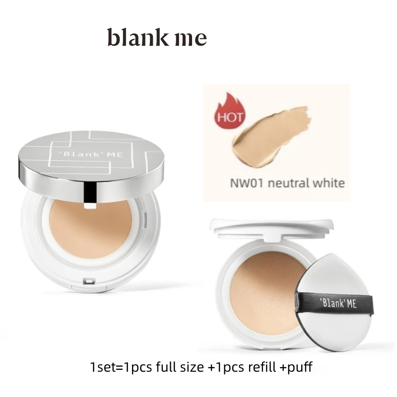 

BlankMe Set Soft Focus Oil Control Silver Box Air Cushion Foundation Cream Makeup Base Moisturizing Foundation For Oily Skin