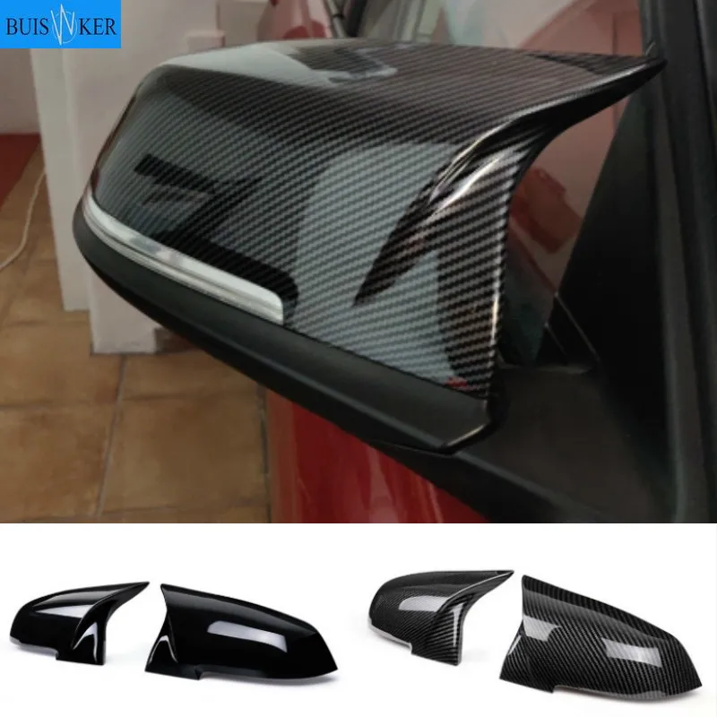 2 pieces Rearview Mirror Cover Cap Carbon Black for BMW Series 1 2 3 4 X M 220i 328i 420i F20 F21 F22 F23 F30 F32 F33 F36 X1