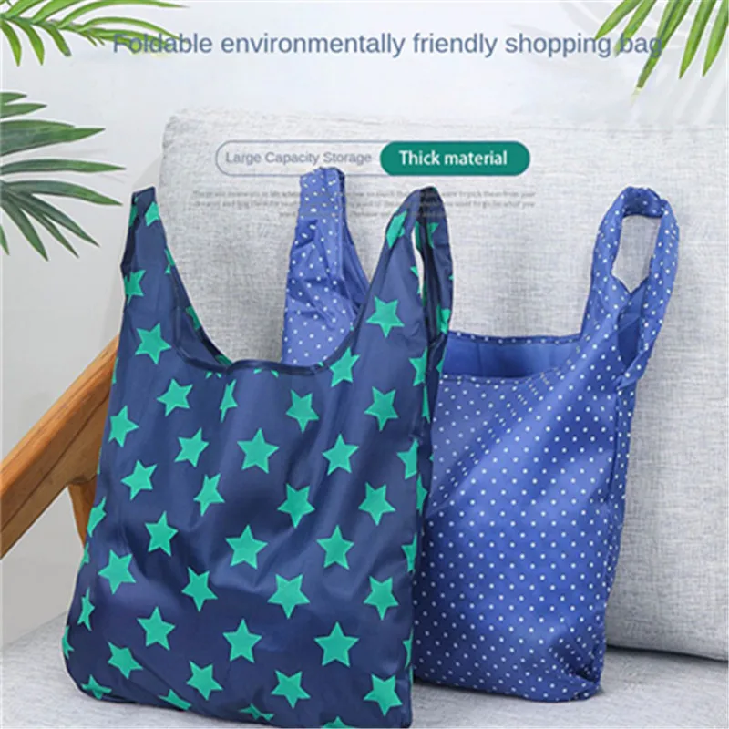 1PC Shopping Bag Eco-friendly Bag Hand Shoulder Grocery Bags Shoulder Market Bags Reusable Foldable Supermarket Shop Bags