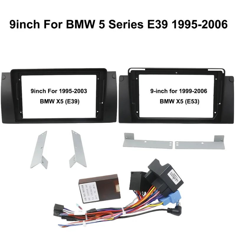 

9 Inch Car Radio Fascia Frame For BMW 5 Series E39 1995-2006 | 2DIN Android Stereo Dash Panel Trim Kit GPS Installation