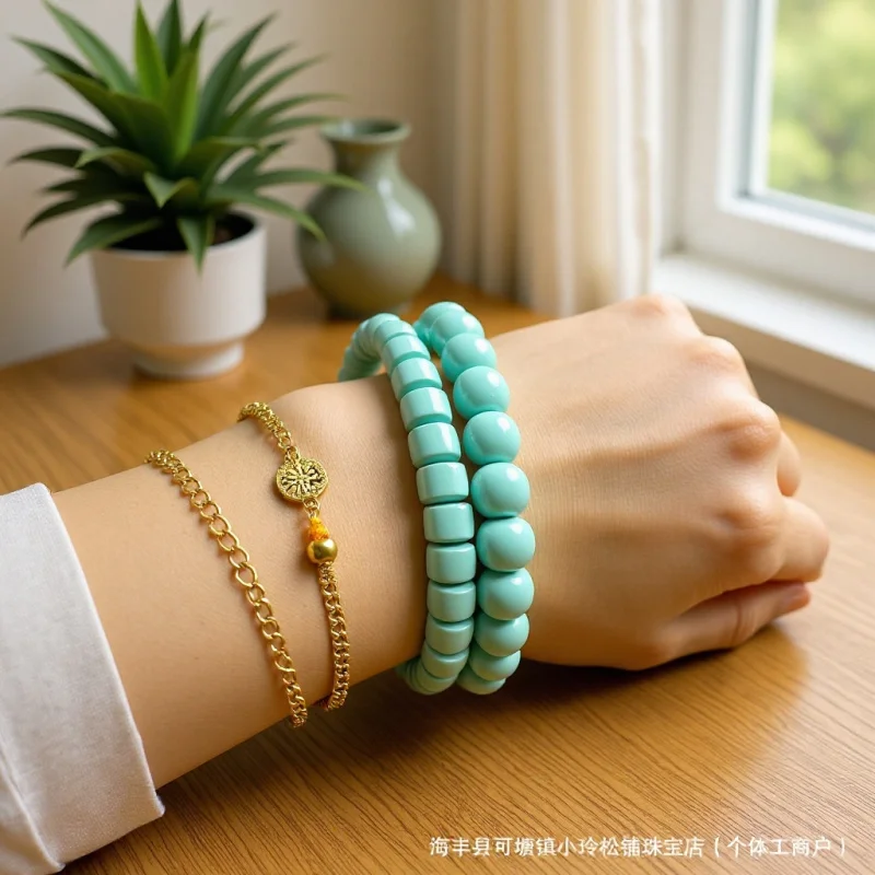 

Высококачественные магнезитовые бусины ручной работы в стиле старинной пары, цвет мятно-зеленый