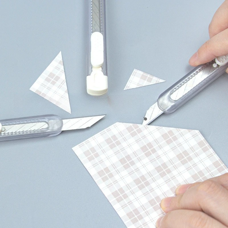 Ins Windless Transparent Small Art Knife Portable Paper Cutting Knife Simple Disassembly Express Student Art Sharpener