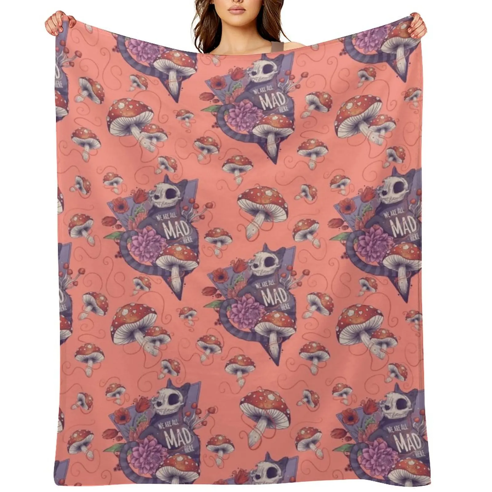 

We are all mad here Throw Blanket decorative Decorative Throw Fashion Sofas Bed Fashionable Blankets