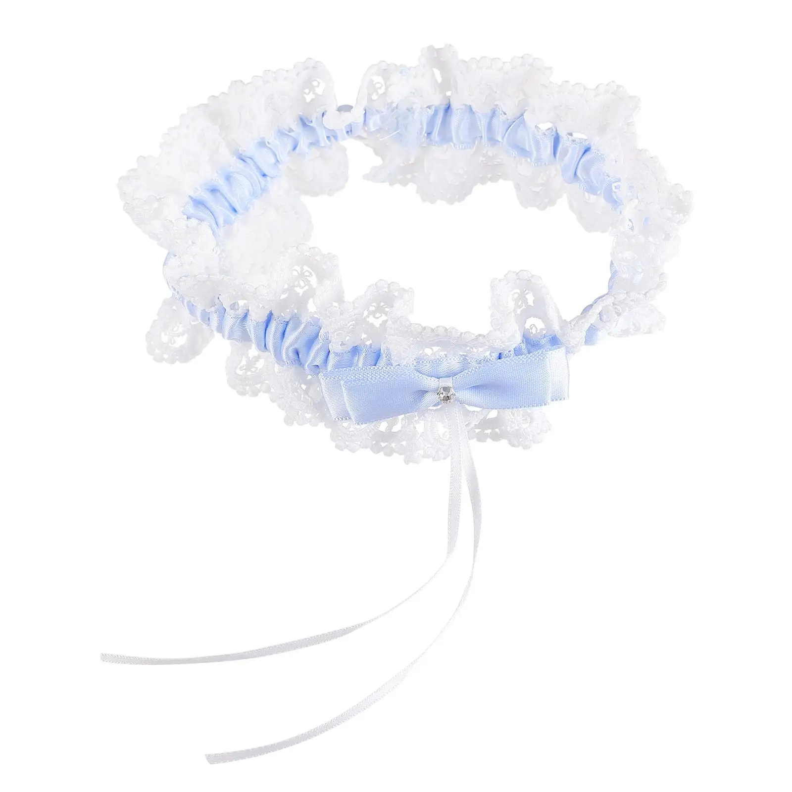 

Lace Leg Bridal Wedding Party Adjustable Size Comfort Elegant Lace Leg Rings For Bridal Bow Knot Sash