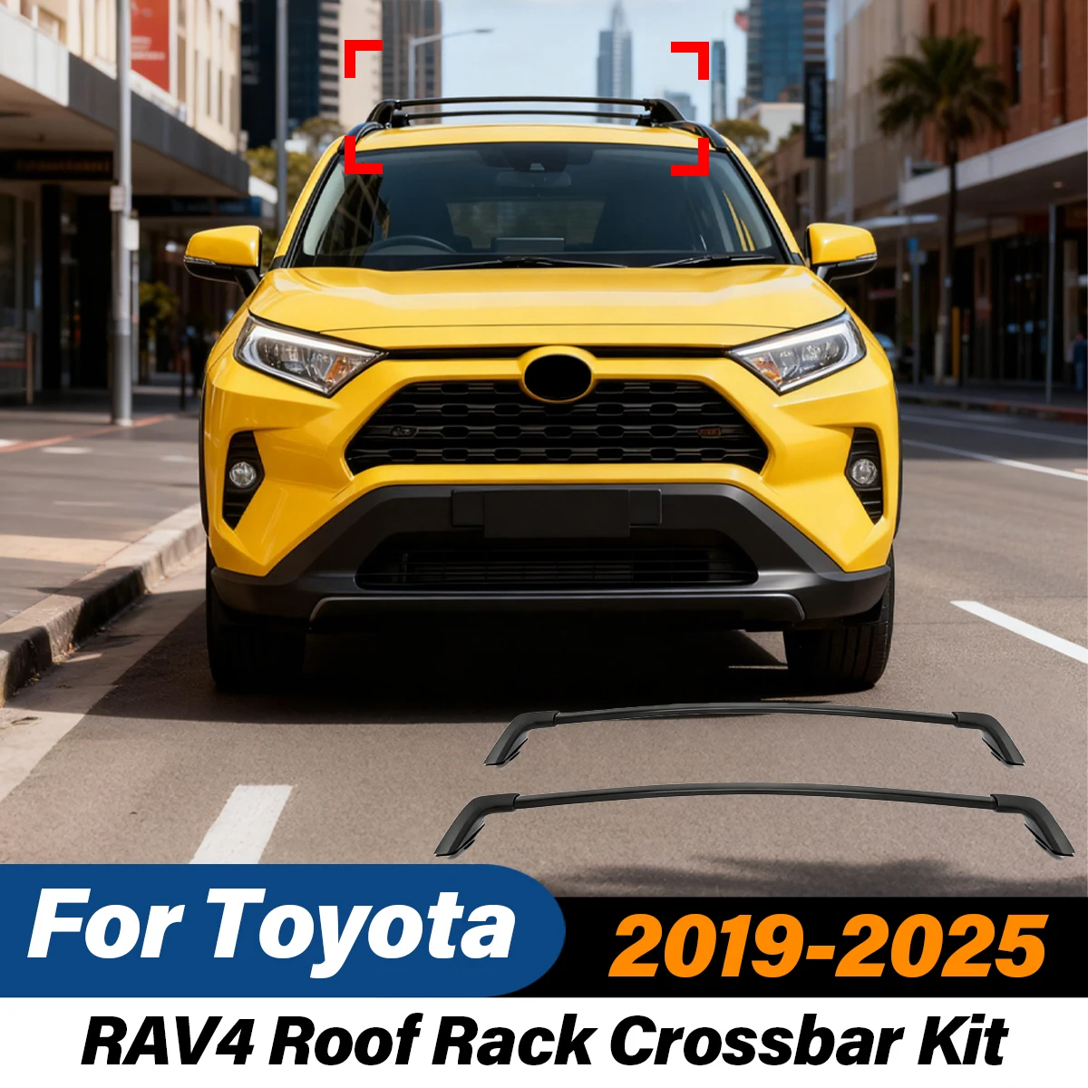

For Toyota RAV4 2019 2020 2021 2022 2023 2024 2025 Automobile Roof Rack Crossbar ABS Bracket Luggage Rack Body Modification Kit