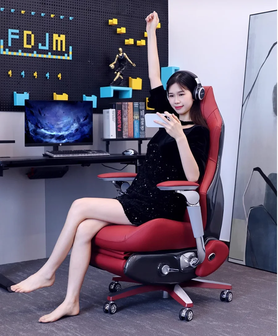 Smart esports Chair Men's and women's ergonomic rotating home computer chair Leather video game chair image 5