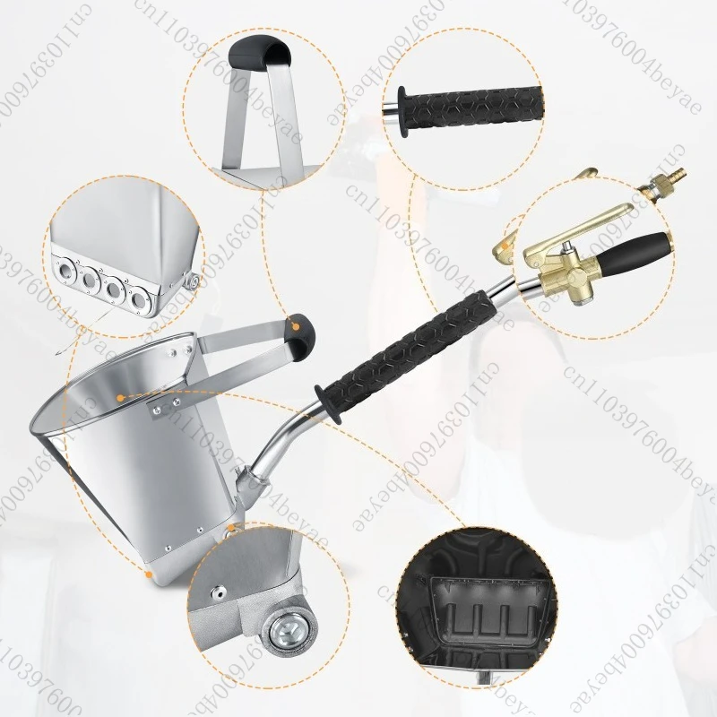 4 Jet Cement Spray Gun Wall Stucco Sprayer Plaster Sprayer Mortar Spray Gun Hopper Wall Paint Spray Gun Tool for Wall or Ceiling