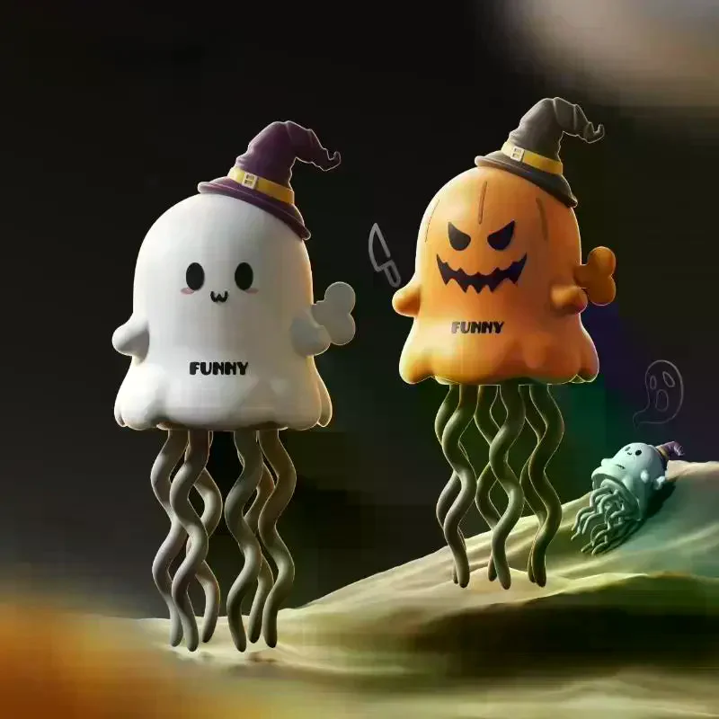 1Pcs Tanzen Geist Kürbis Uhrwerk Figur Beruhigende Begleiter Entspannende Gak Witz Prop Halloween Windup Spielzeug Für Schlafzimmer Nachttisch