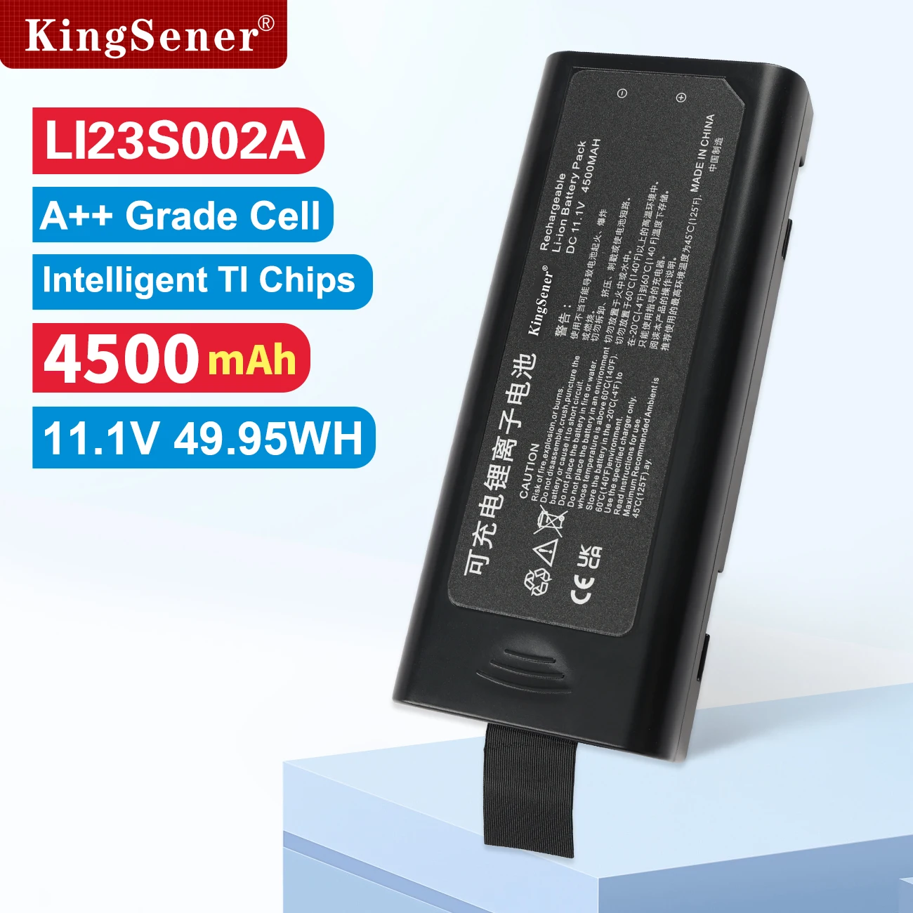 

KingSener LI23S002A Replacement Li-ion Battery For Mindray BeneView T5 T6 T8 N12 N15 N17 Passport 12 12m 17m Accutorr 3 4500mAh