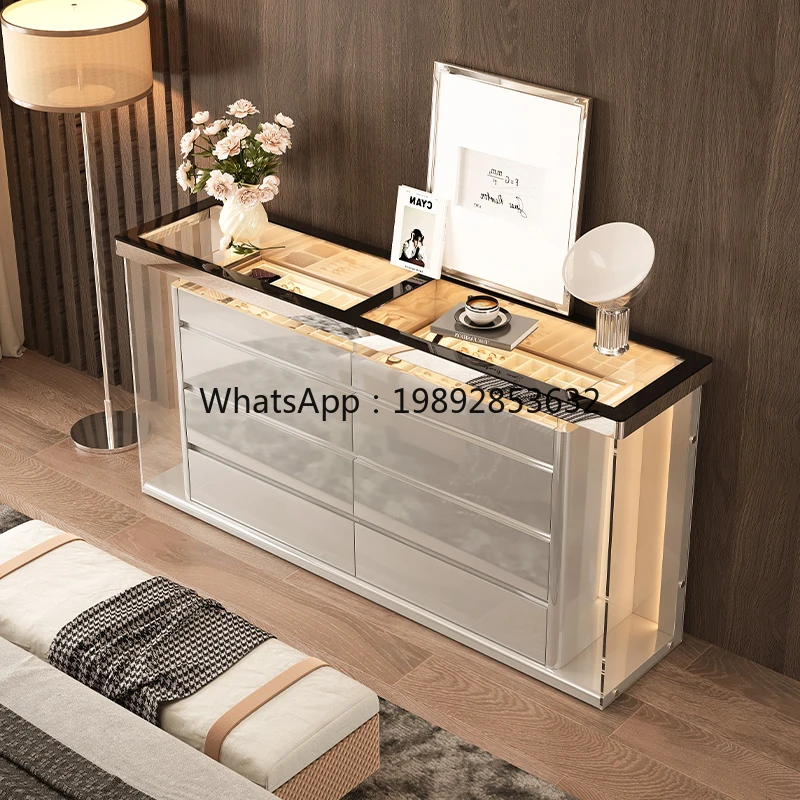 LYY Light Luxury Eight-Drawer Wardrobe Jewelry Storage Cabinet Bedroom Minimalist Bedside Chest Wall-Mounted Storage