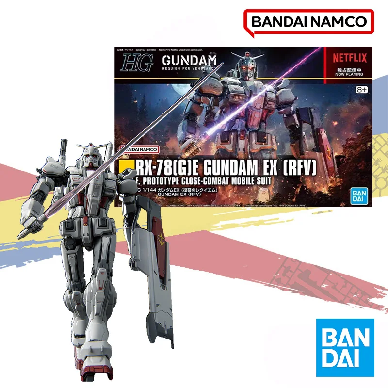 

Bandai Original Genuine In shock HG 1/144 RX-78 G E GUNDAM EX RFV Aninm full Action Assembly Figure Model Toy Gifts for KIDS