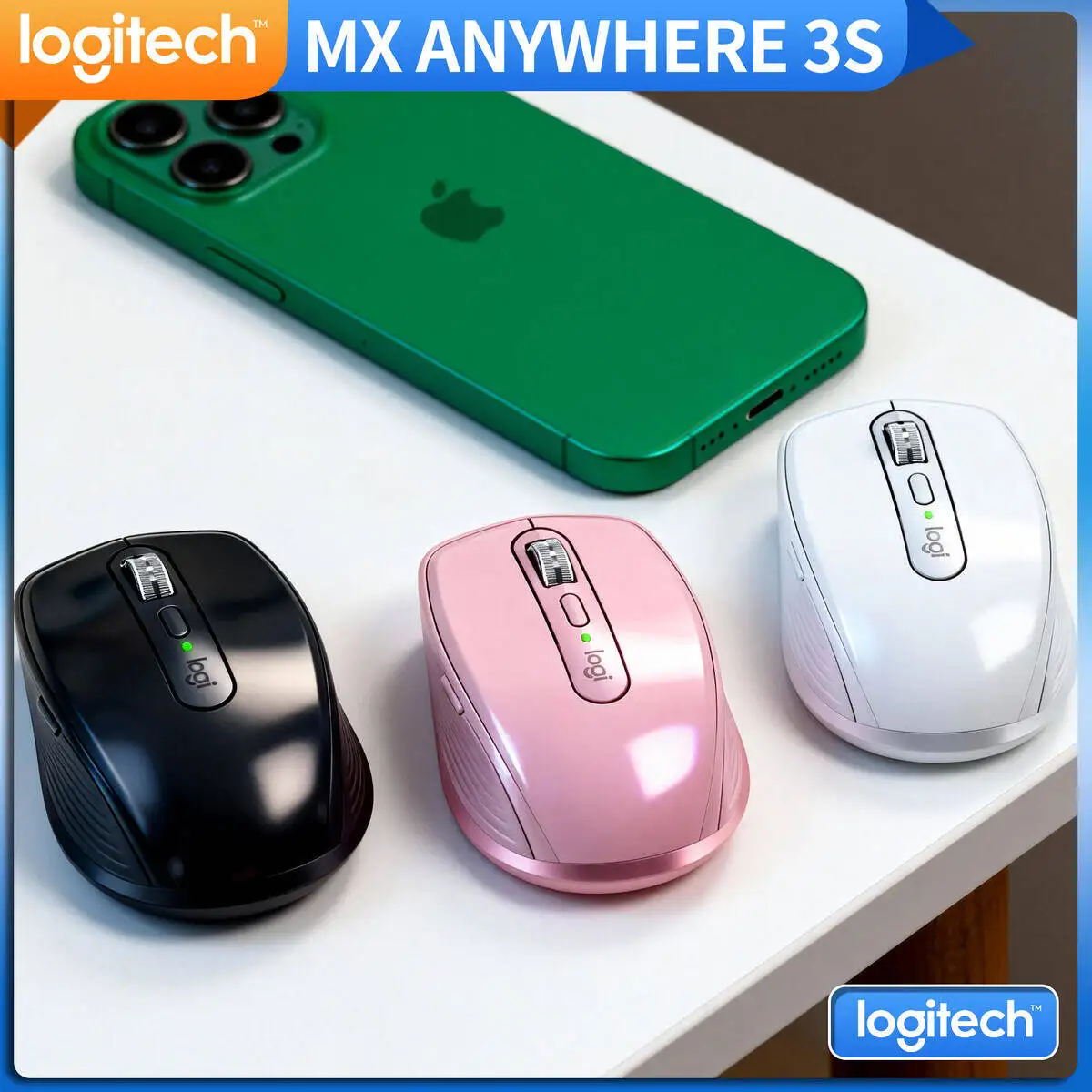 

Premium Logitech MX Anywhere 3S Mouse Wireless Dual Mode Long Battery Life High Accuracy for Office Business Gaming