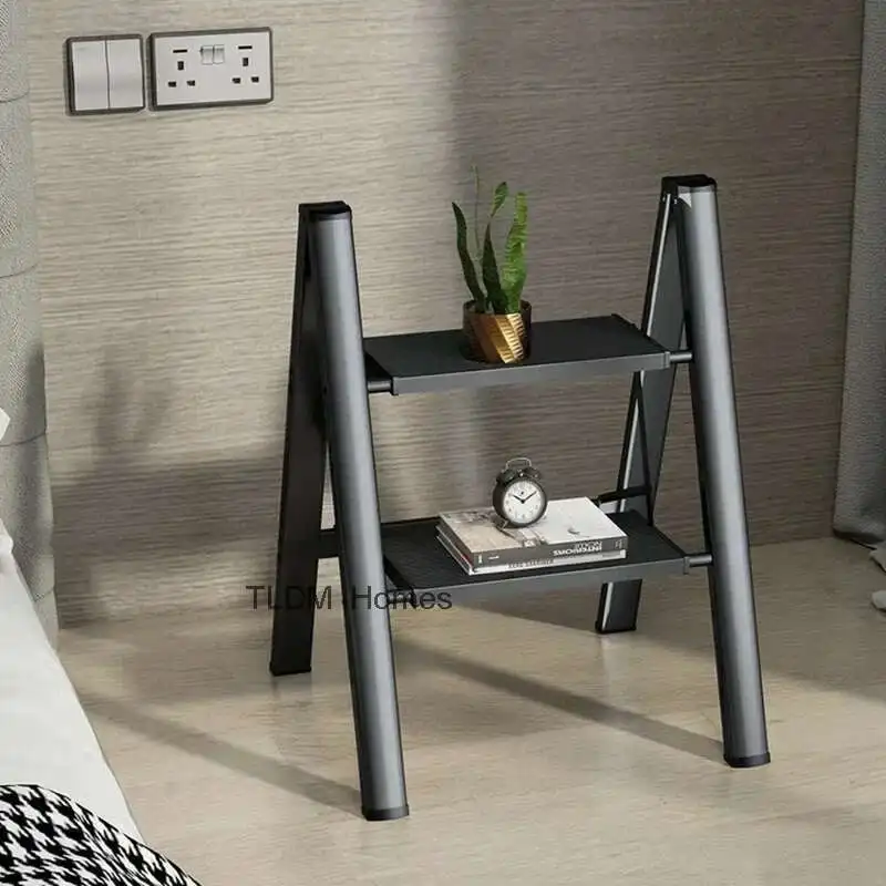 

Multifunctional Folding Ladder Aluminum Alloy High Stools Kitchen Load-bearing 300kg Step Ladder Chair Widen 3 Step Ladder CX718
