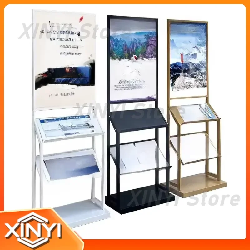 for Floor to Ceiling Vertical Display Rack Multi Layer Book Shelf Newspaper Magazine Stand for Apartment Office Sales