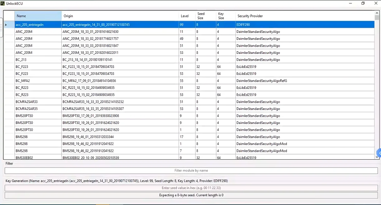 seed calc 3.0 Apparel UnlockECU ECU unlocking VGSNAG 2 Manager Transmission Calculator Software Tool