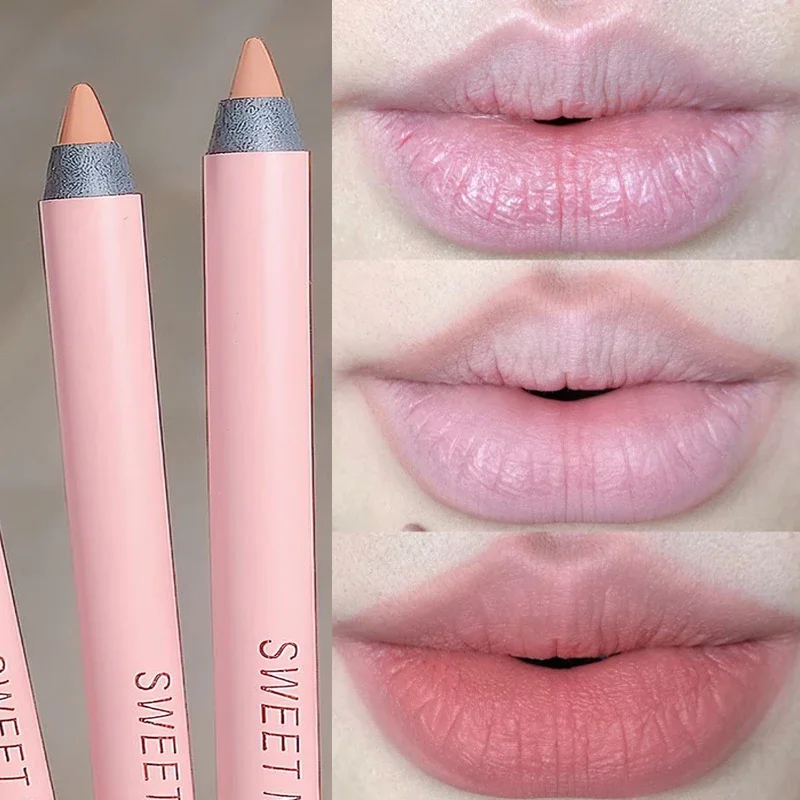 Waterproof Lipliner Pencil Matte Velvet Lipstick Pen Outline Lip Shape Long Lasting Non-stick Cup Smooth Soft Nude Line Makeup