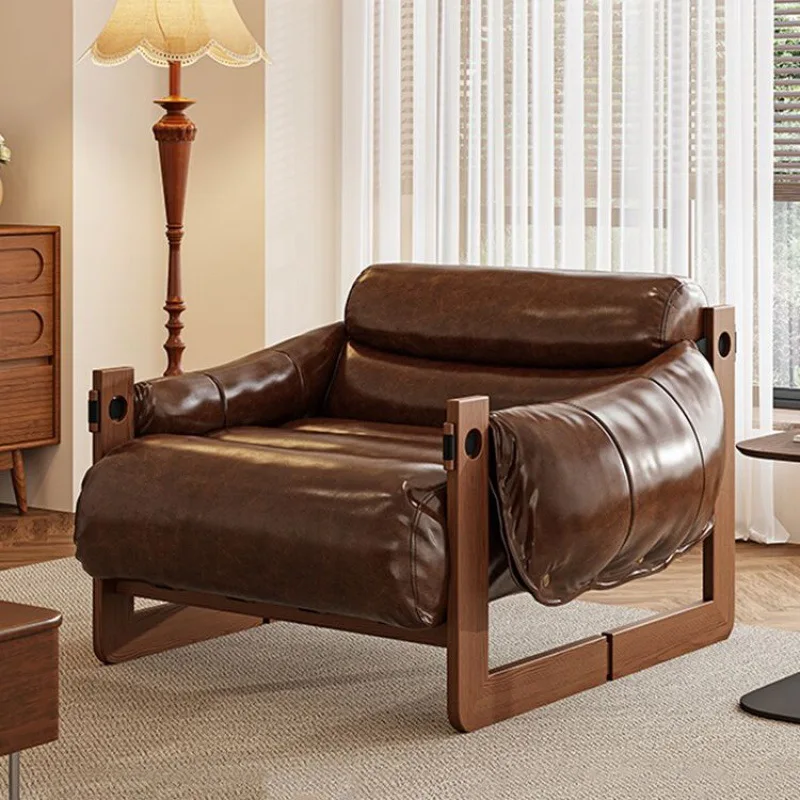 

Lazy sofa single living room Italian retro sofa recliner