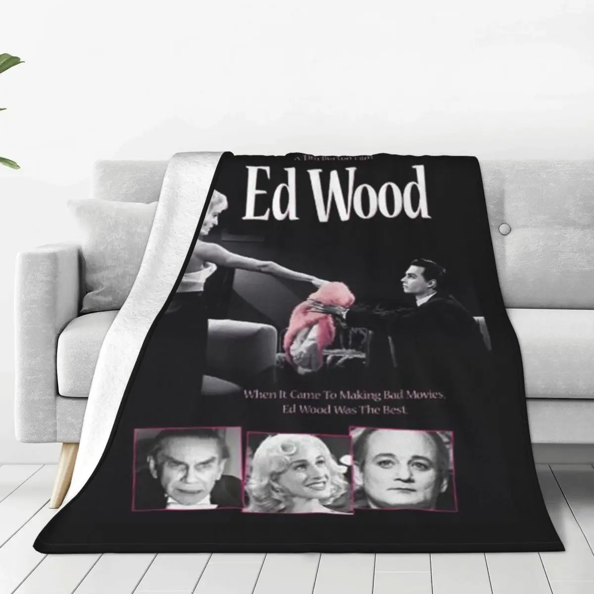 Ed Wood Flannel Blanket Quality Warm Soft American Biographical Comedy-Drama film Bedding Throws Winter Picnic Cute Bedspread