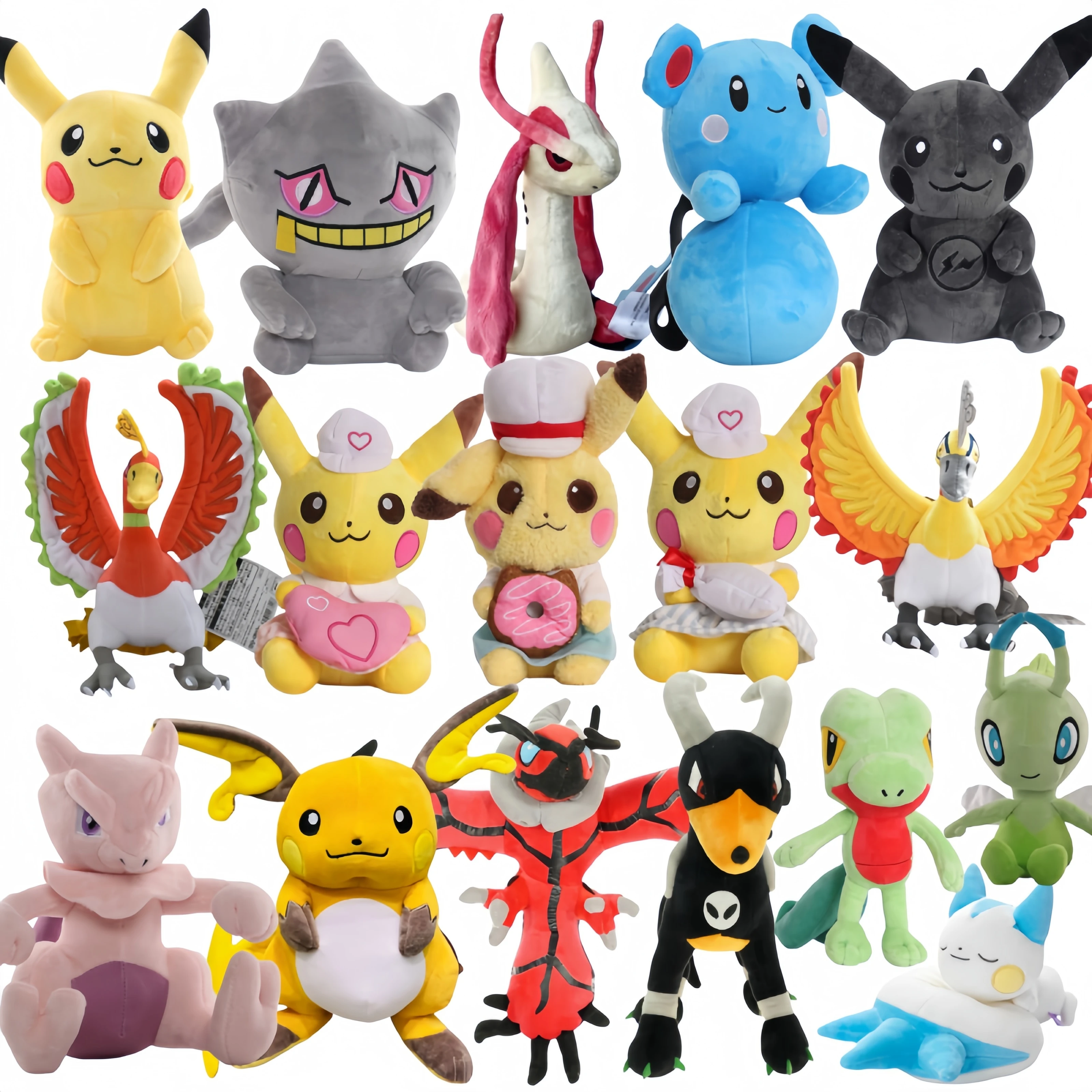 Multiple Styles Pikachu Peluche Pokemon Ho-Oh Plush Milotic Raichu Toy Gengar Mewtwo Yveltal Houndoom  Zoroark Stuffed Doll Gift